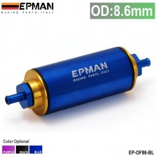 Epman Aluminum Racing Fuel Filter With Steel filter OD:8.6MM Fittings Purple EP-OF86